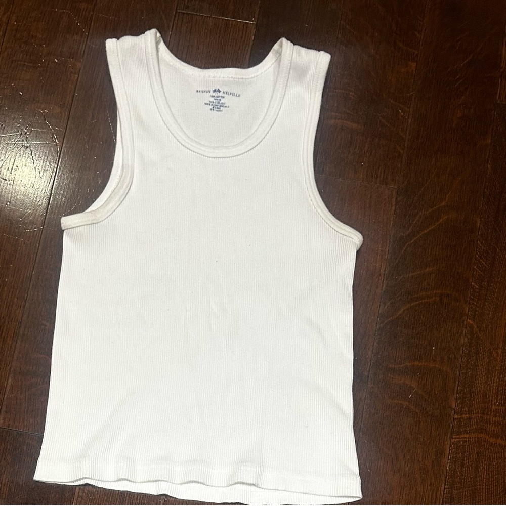brandy melville ribbed white tee